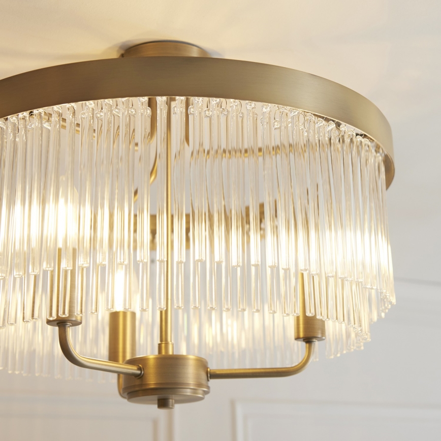 Endon 119109 - Stropni lestenec CLERMONT 3xE14/6W/230V medenina