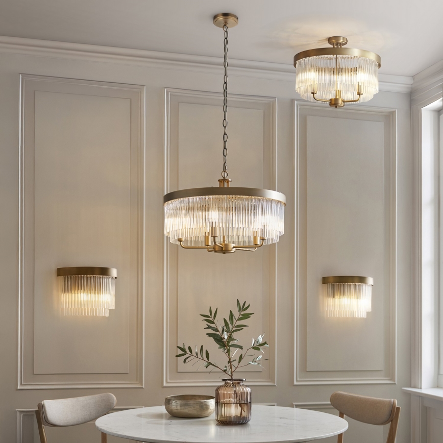 Endon 119110 - Lestenec na verigi CLERMONT 5xE14/6W/230V meden