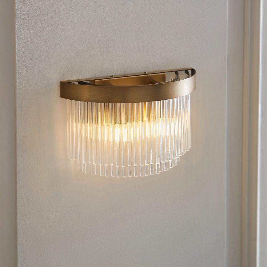 Endon 119125 - Stenska svetilka CLERMONT 2xE14/6W/230V medenina