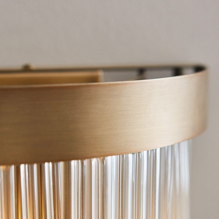 Endon 119125 - Stenska svetilka CLERMONT 2xE14/6W/230V medenina