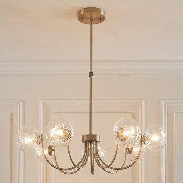 Endon 119224 - Lestenec na kablu HAGUE 7xG9/5W/230V iz medenine