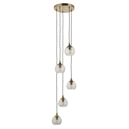 Endon 119435 - Lestenec na kablu ALLEGRA 5xE14/7W/230V medenina