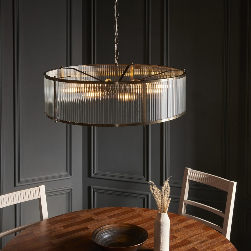 Endon 119455 - Lestenec na verigi RIDGETON 8xE14/7W/230V matni krom