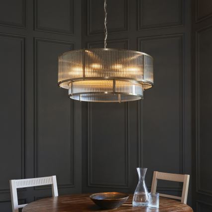 Endon 119456 - Lestenec na verigi RIDGETON 8xE14/7W/230V matiran krom