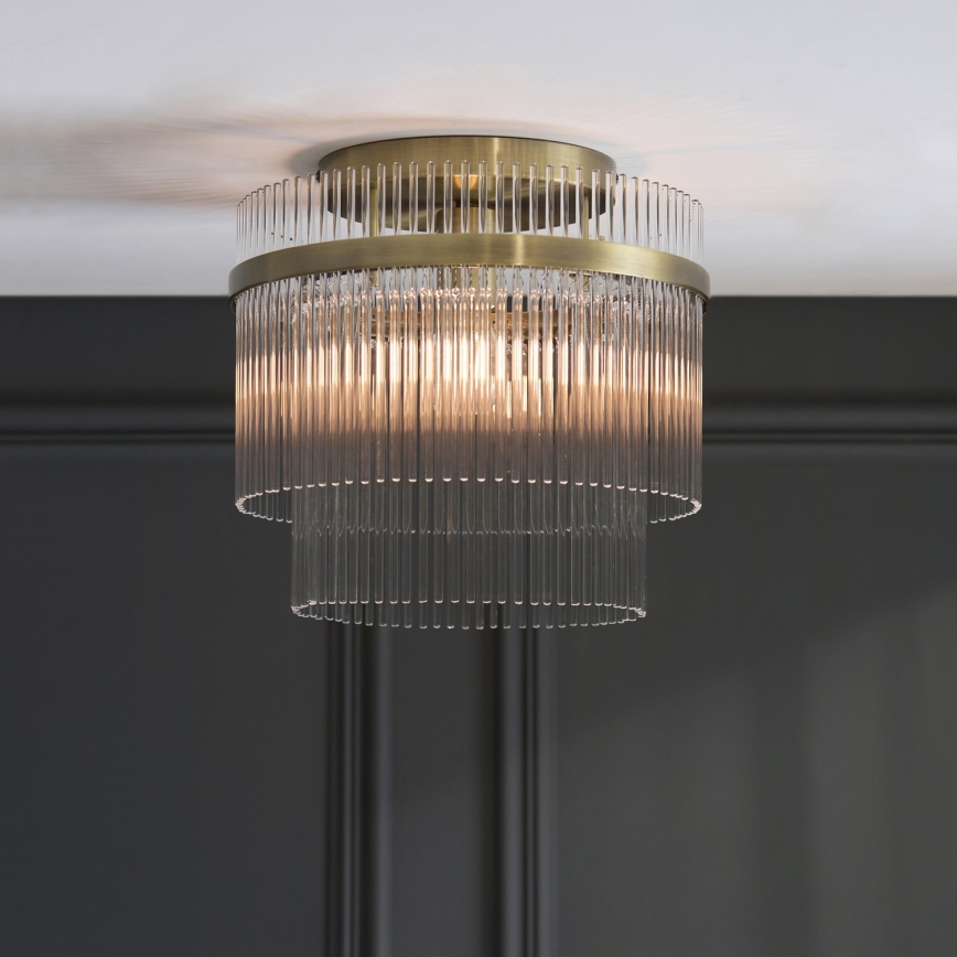 Endon 119492 - Stropni lestenec MARIETTA 1xE27/10W/230V medenina/prozorno steklo