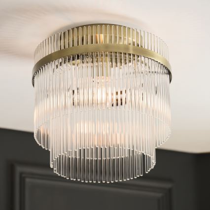 Endon 119492 - Stropni lestenec MARIETTA 1xE27/10W/230V medenina/prozorno steklo
