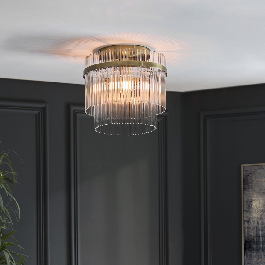 Endon 119492 - Stropni lestenec MARIETTA 1xE27/10W/230V medenina/prozorno steklo