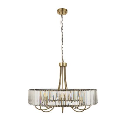 Endon 119611 - Lestenec na verigi VISCONTI 8xE14/6W/230V medenina