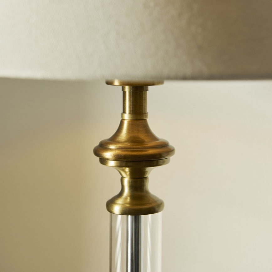 Endon 119972 - Namizna svetilka AVEBURY 1xE27/10W/230V medenina/siva