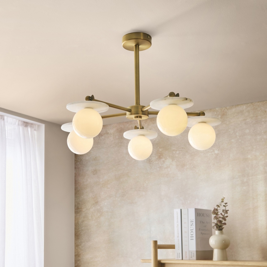 Endon 120037 - Lestenec na palici CERCHIO 5xG9/5W/230V medenina