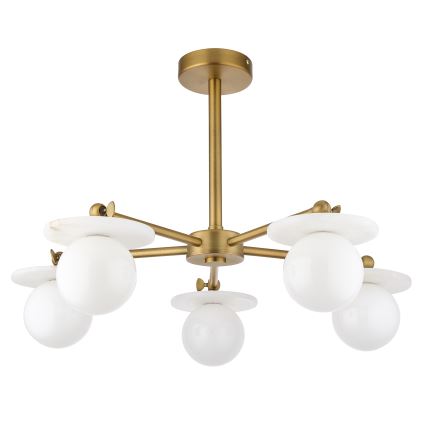Endon 120037 - Lestenec na palici CERCHIO 5xG9/5W/230V medenina