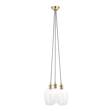 Endon 120648 - Lestenec na kablu 3xE27/10W/230V medenina