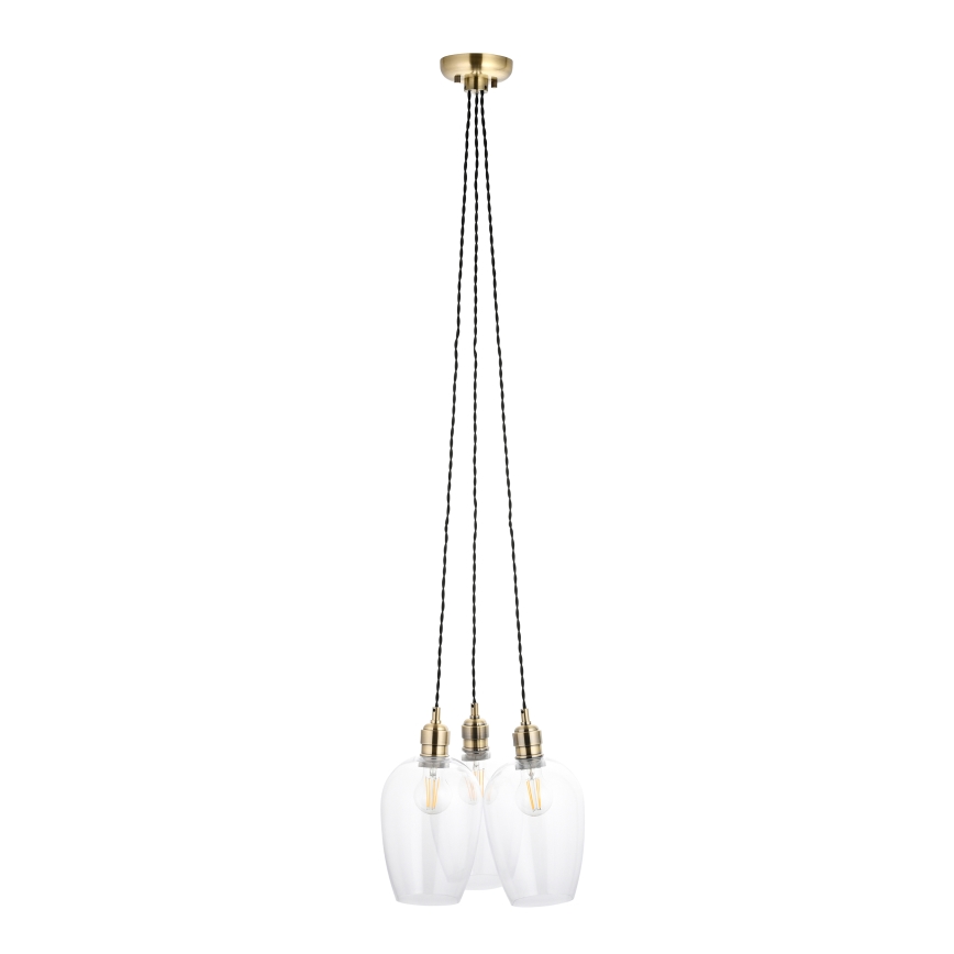 Endon 120648 - Lestenec na kablu 3xE27/10W/230V medenina
