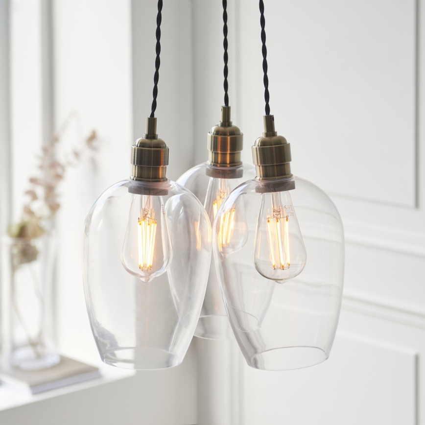 Endon 120648 - Lestenec na kablu 3xE27/10W/230V medenina