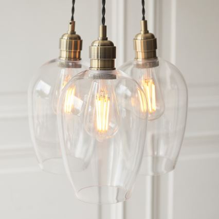 Endon 120648 - Lestenec na kablu 3xE27/10W/230V medenina