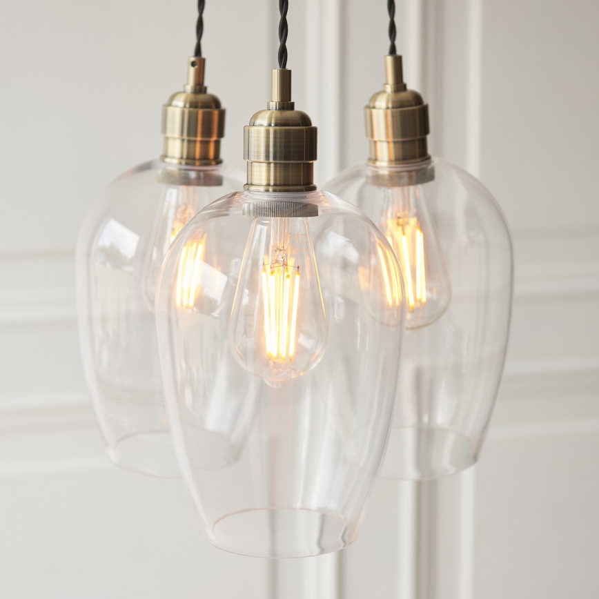 Endon 120648 - Lestenec na kablu 3xE27/10W/230V medenina