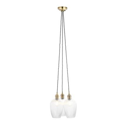 Endon 120656 - Lestenec na žici 3xE27/10W/230V medenina
