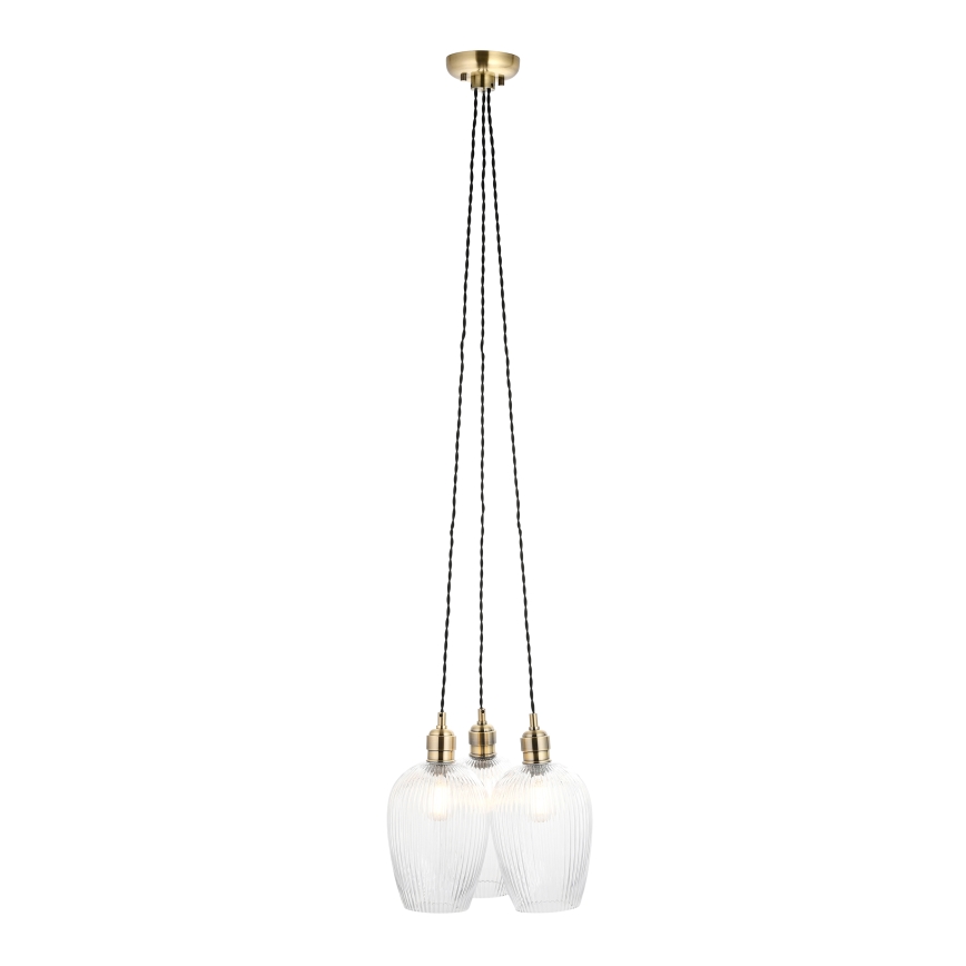 Endon 120656 - Lestenec na žici 3xE27/10W/230V medenina