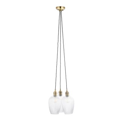 Endon 120656 - Lestenec na žici 3xE27/10W/230V medenina