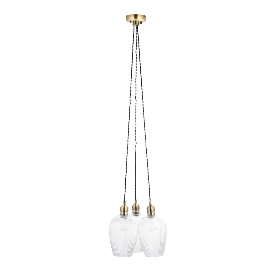 Endon 120656 - Lestenec na žici 3xE27/10W/230V medenina
