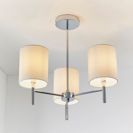 Endon 56642 - Lestenec na drogu BRIO 3xE14/40W/230V sijajni krom/bela