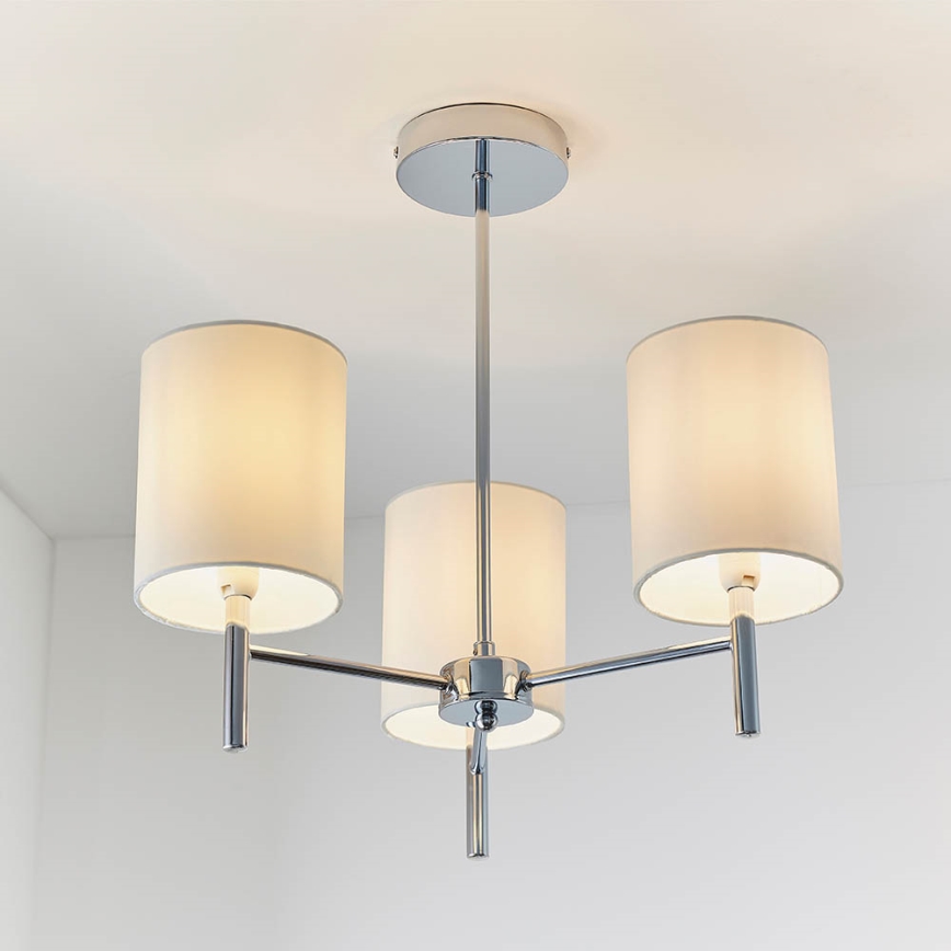 Endon 56642 - Lestenec na drogu BRIO 3xE14/40W/230V sijajni krom/bela