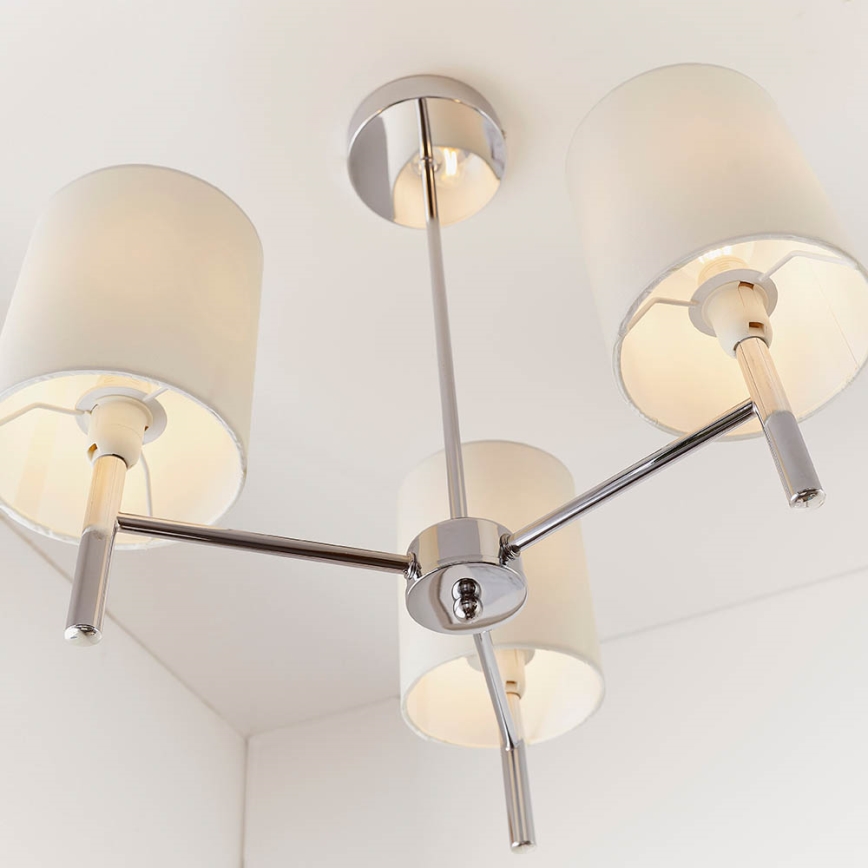 Endon 56642 - Lestenec na drogu BRIO 3xE14/40W/230V sijajni krom/bela