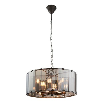 Endon 61294 - Lestenec na verigi CLOONEY 8xE14/40W/230V črna/dimna