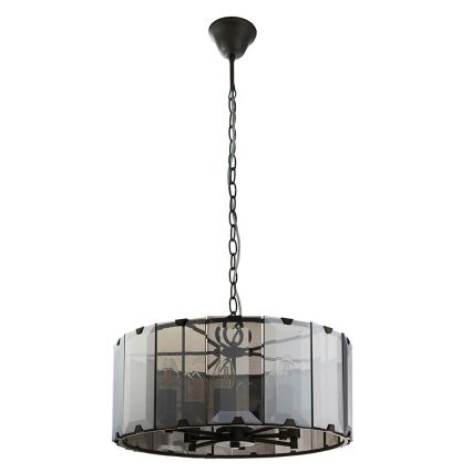 Endon 61294 - Lestenec na verigi CLOONEY 8xE14/40W/230V črna/dimna