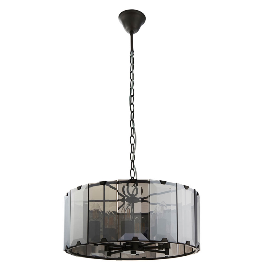 Endon 61294 - Lestenec na verigi CLOONEY 8xE14/40W/230V črna/dimna