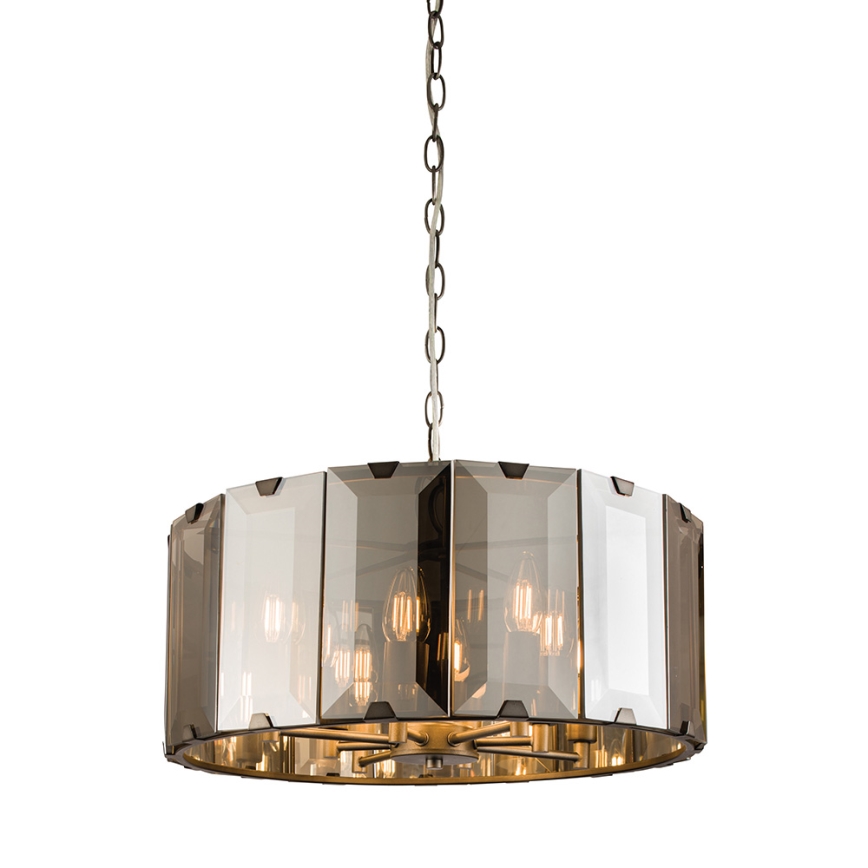 Endon 61294 - Lestenec na verigi CLOONEY 8xE14/40W/230V črna/dimna