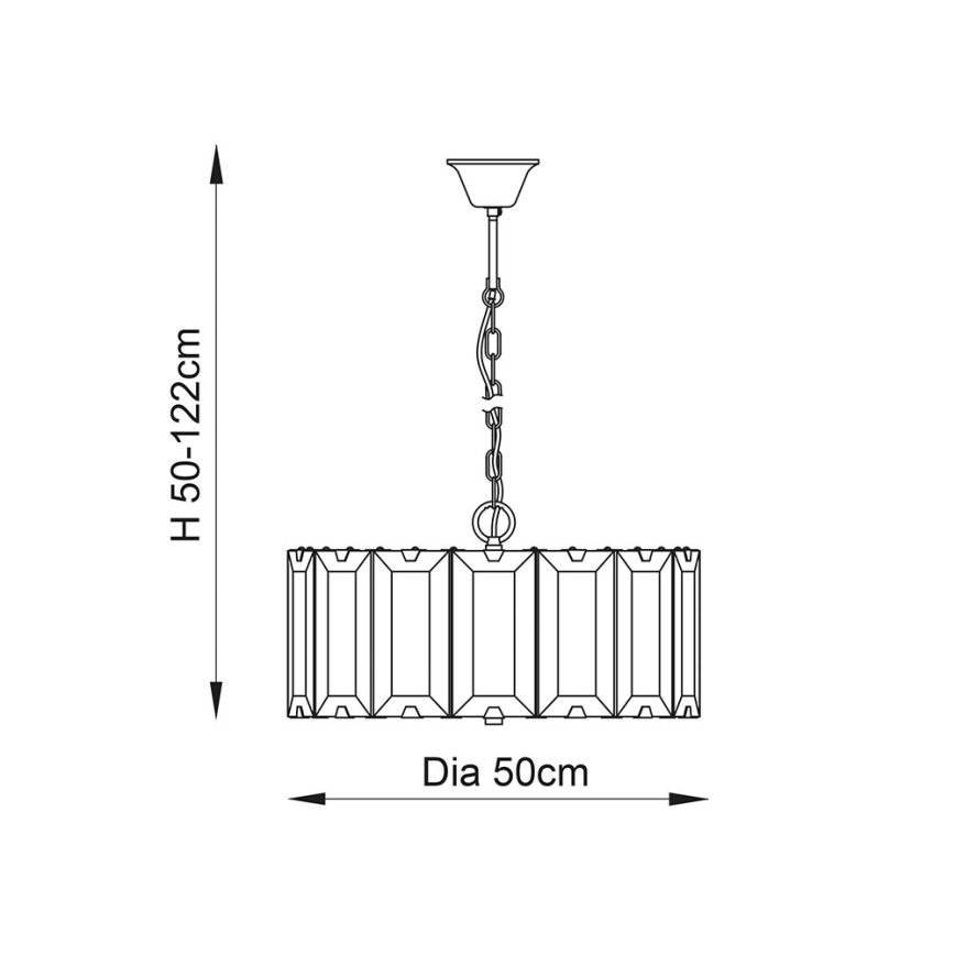 Endon 61294 - Lestenec na verigi CLOONEY 8xE14/40W/230V črna/dimna