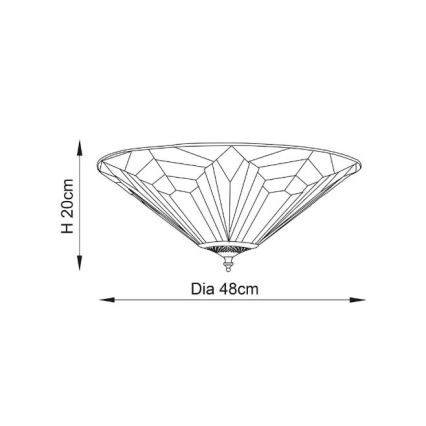Endon 63935 - Stropna svetilka Tiffany ASTORIA 2xE27/60W/230V premer 48 cm