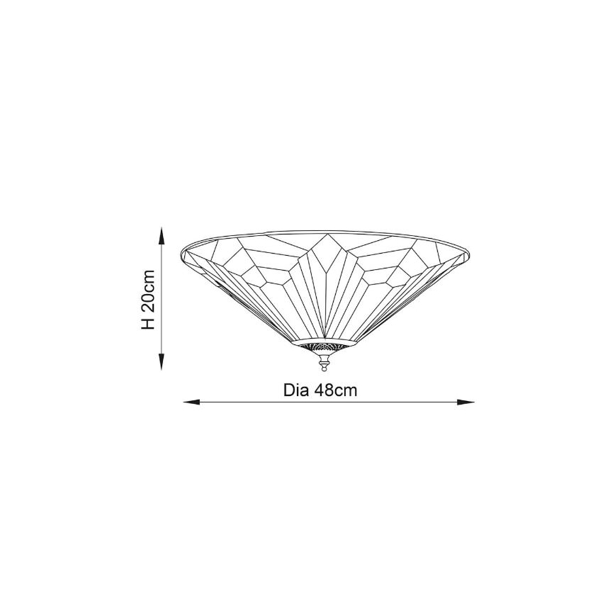 Endon 63935 - Stropna svetilka Tiffany ASTORIA 2xE27/60W/230V premer 48 cm