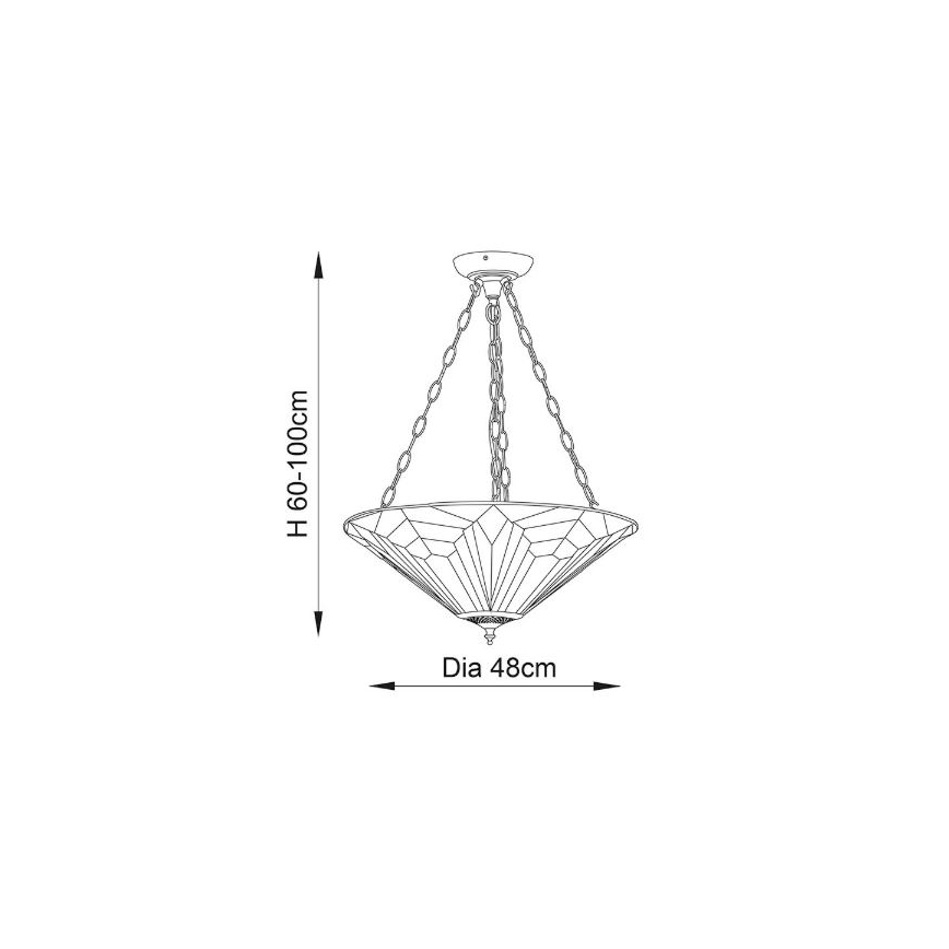Endon 63936 - Lestenec na verigi ASTORIA 3xE27/60W/230V pr. 48 cm