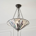 Endon 63936 - Lestenec na verigi Tiffany ASTORIA 3xE27/60W/230V premer 48 cm