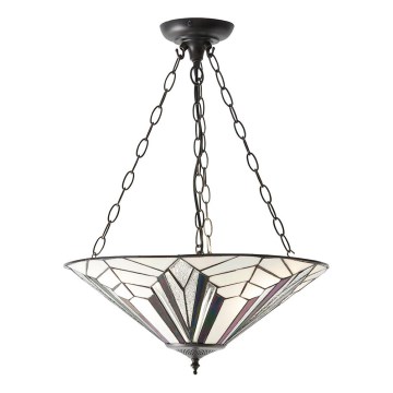 Endon 63936 - Lestenec na verigi Tiffany ASTORIA 3xE27/60W/230V premer 48 cm