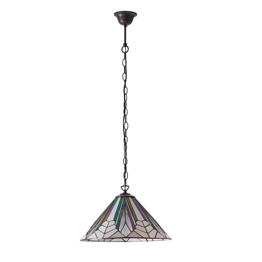Endon 63937 - Lestenec na verigi Tiffany ASTORIA 1xE27/60W/230V premer 40 cm