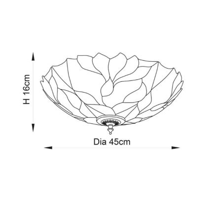 Endon 63960 - Stropna svetilka BOTANICA 2xE27/60W/230V premer 45 cm