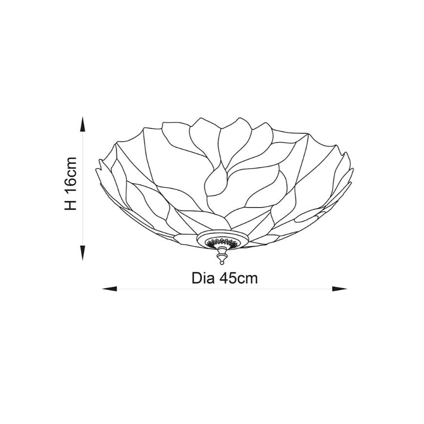 Endon 63960 - Stropna svetilka Tiffany BOTANICA 2xE27/60W/230V premer 45 cm