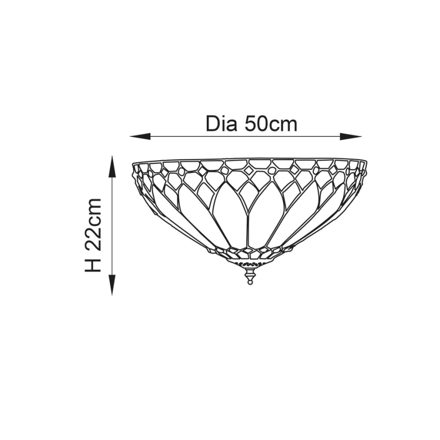 Endon 63973 - Stropna svetilka BROOKLYN 2xE14/60W/230V pr. 50 cm