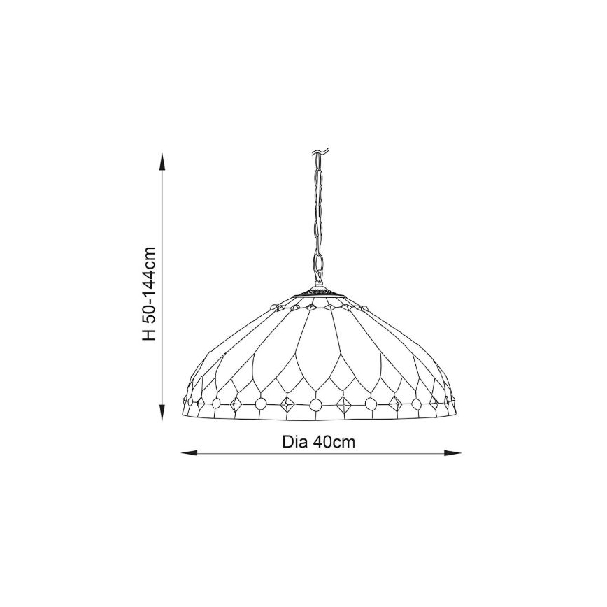 Endon 63977 - Lestenec na verigi BROOKLYN 1xE27/60W/230V pr. 40 cm