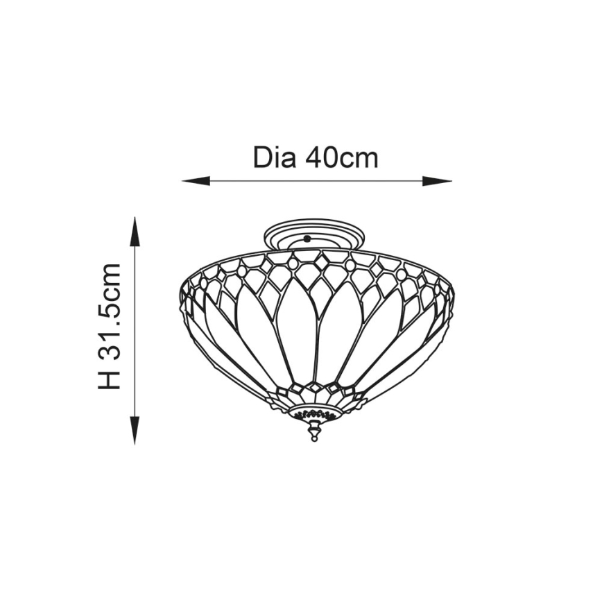 Endon 63978 - Nadgradni lestenec BROOKLYN 3xE27/60W/230V pr. 40 cm