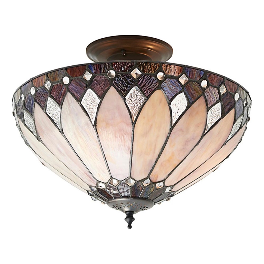 Endon 63978 - Pritrdjen stropni lestenec Tiffany BROOKLYN 3xE27/60W/230V, premer 40 cm