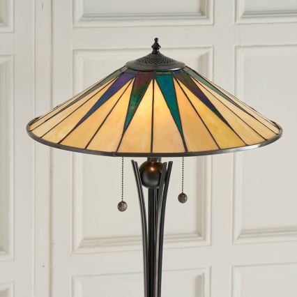 Endon 64041 - Stoječa svetilka Tiffany DARK STAR 2xE27/60W/230V, premer 49 cm