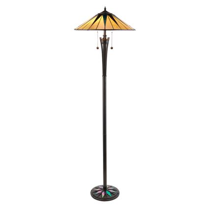 Endon 64041 - Stoječa svetilka Tiffany DARK STAR 2xE27/60W/230V, premer 49 cm