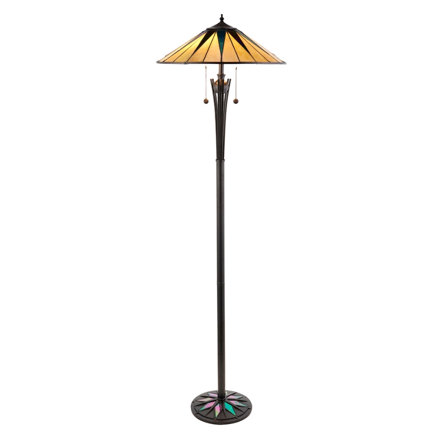 Endon 64041 - Stoječa svetilka Tiffany DARK STAR 2xE27/60W/230V, premer 49 cm
