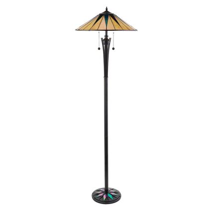 Endon 64041 - Stoječa svetilka Tiffany DARK STAR 2xE27/60W/230V, premer 49 cm