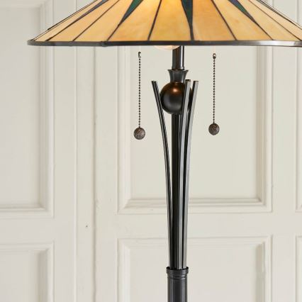 Endon 64041 - Stoječa svetilka Tiffany DARK STAR 2xE27/60W/230V, premer 49 cm