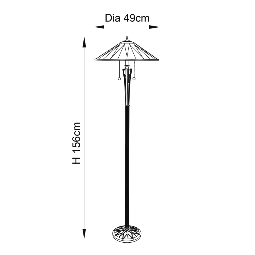 Endon 64041 - Stoječa svetilka Tiffany DARK STAR 2xE27/60W/230V, premer 49 cm